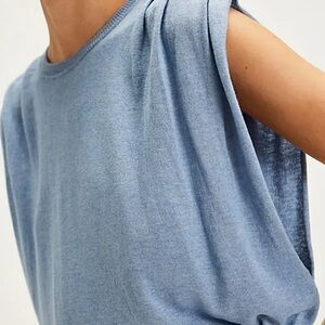 Free People Geneva Pullover Mineral Mist S